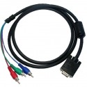 Conexion vga macho a 3 rca componentes cable 2 m