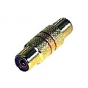 Adaptador rca hembra - hembra metal dorado