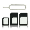 Adaptador tarjeta sim micro/nano a sin 4 en 1