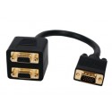 Conexion vga macho a 2 hembras cable 0.1 m