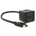 Adaptador hdmi 1 macho a 2 hembras