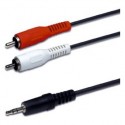 Conexion audio jack 3.5 st/m a 2 rca/m 1.5m