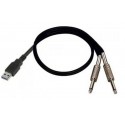 Convertidor usb a 2xjack 6.3mm input nono 