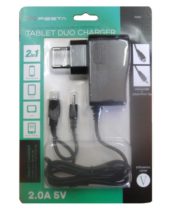 Cargador movil+tablet micro usb+jack 2.5 (2a) 