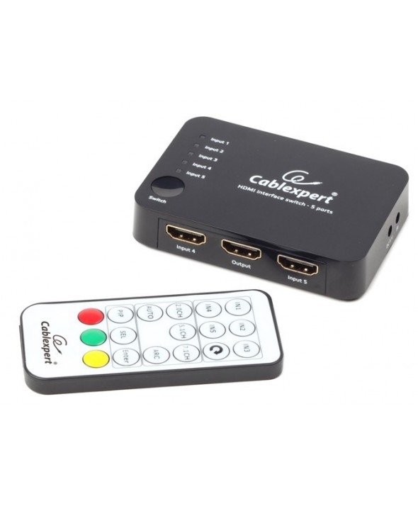 Mini switch hdmi 5 entra. 1 salida + mando a distancia v1.4