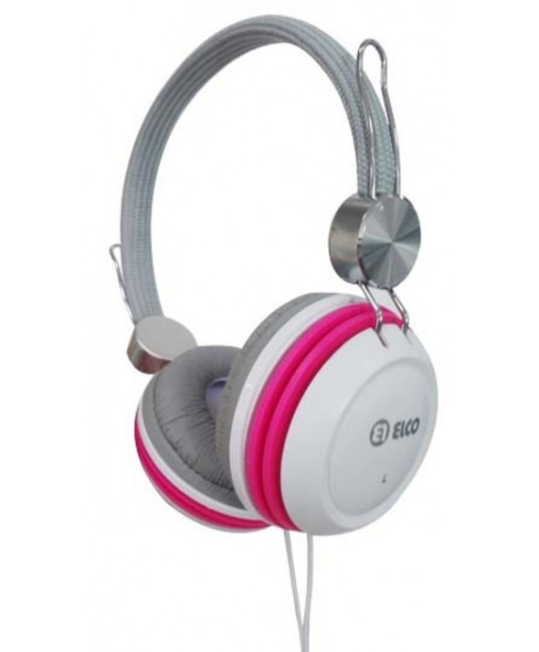 Auricular elco diadema pd1047 ø40mm blanco/rosa