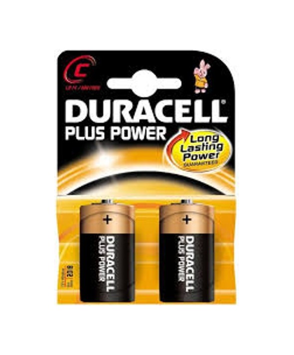 Pila alcalina lr14 duracell plus 2 unidades