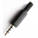 Conector jack 3.5mm pvc negro 4 cortes