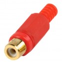 Conector rca hembra pvc rojo hq