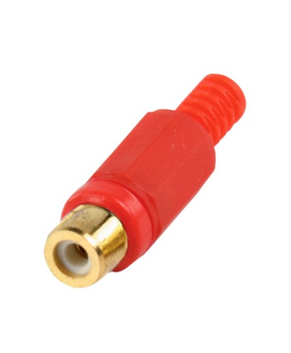 Conector rca hembra pvc rojo hq