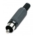 Conector rca macho pvc negro