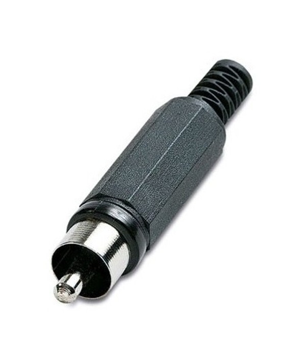 Conector rca macho pvc negro