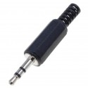 Conector jack 3.5mm macho stereo pvc negro