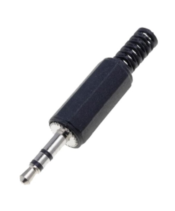 Conector jack 3.5mm macho stereo pvc negro