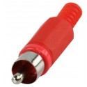 Conector rca macho pvc rojo