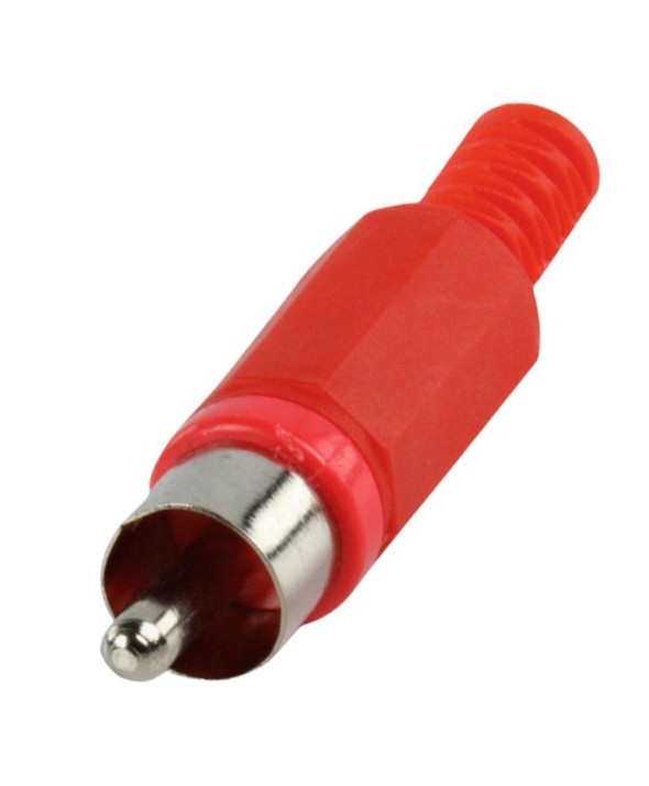 Conector rca macho pvc rojo