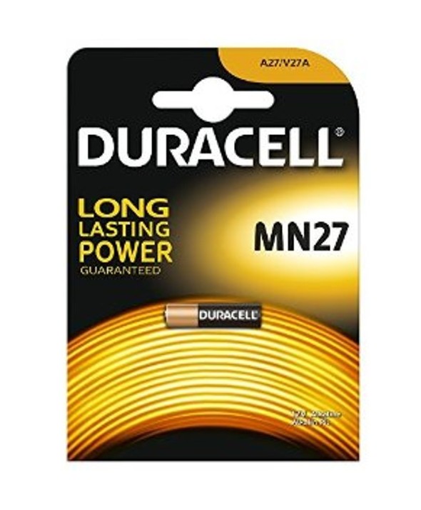 Pila alcalina mn27 27a 12v duracell blister de 1