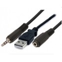 Conexion jack 3.5 hem. a usb "a" m+jack 3.5 m 0.1m