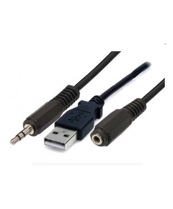 Conexion jack 3.5 hem. a usb "a" m+jack 3.5 m 0.1m