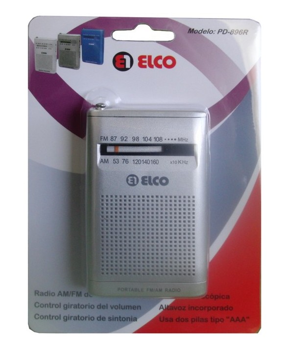 Radio de bolsillo am/fm altv.exterio elco colores