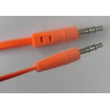 Conex.audio jack 3.5mm m/m st plano 1.5m naranja