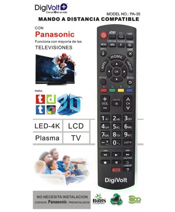 Mando a distancia compatible panasonic