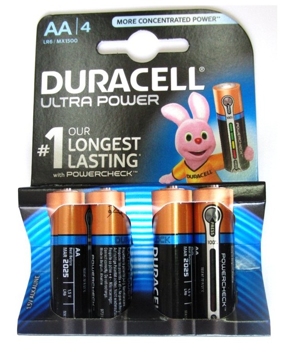 Pila alcalina lr-6 duracell ultra um3 4 unidades