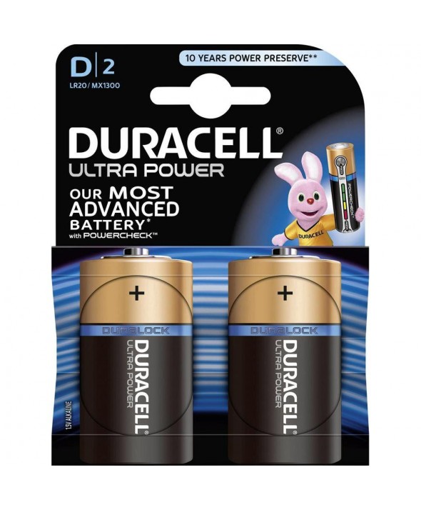 Pila alcalina lr20 duracell ultra um3 2 unidades