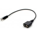 Adaptador telefonico rj9 4p4c a doble jack 3.5 hembra