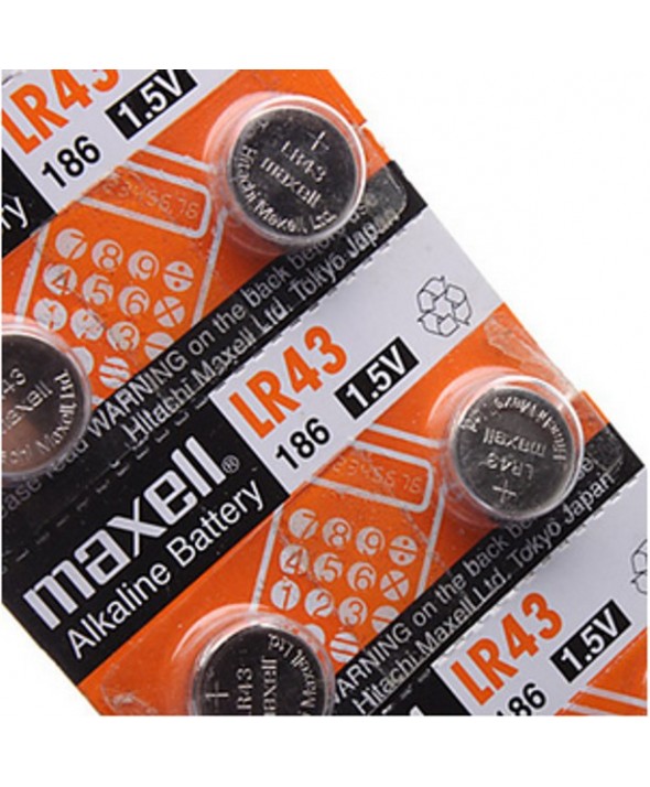 Pila alcalina 186 (lr43) 1.5v maxell blister 10 unidades