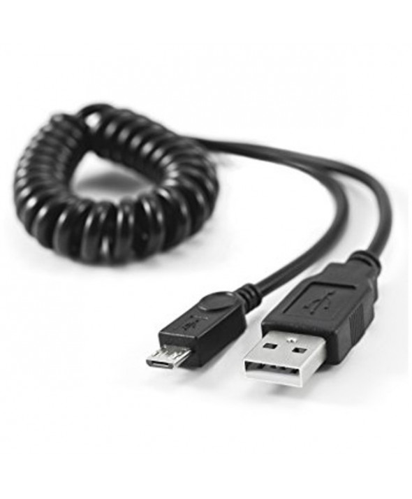 Conexion usb a - micro usb b 5pin rizado 0.6 m