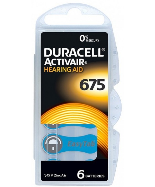 Pila zinc aire 1.4v pr675 blister 6 uds. duracell