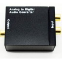 Convertidor audio analogico (rca) estereo a optico (toslink) + coaxial (rca) alimentacion incluido