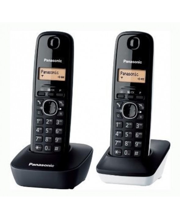 Telefono inalambrico duo panasonic kxtg1612 blanco/negro