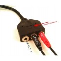 Conexion 2xjack 3.5 macho a 3xjack 3.5mm hembra microfono+audio 1m