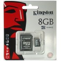 Memoria microsd 8 gb + adaptador kingston