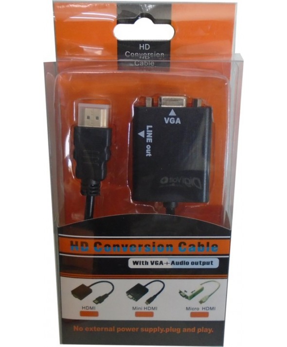 Convertidor hdmi a vga con audio sin alimentacion