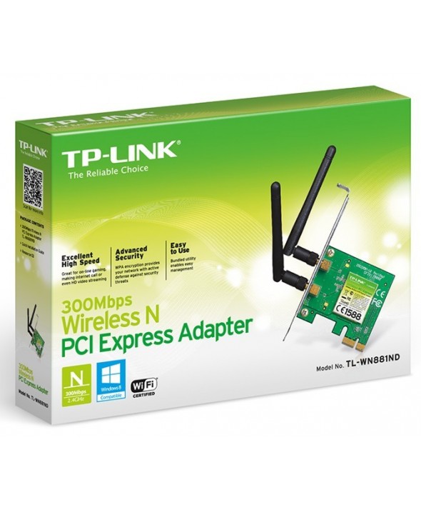 Tpl adaptador pci wireless n 300mbps 2 antenas tp-link