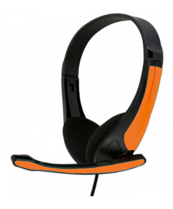 Auricular cupula con microfono para pc naranja