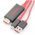 Conexion micro usb(2.0) a hdmi hd cable 1.8m