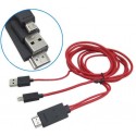 Conexion micro usb(2.0) a hdmi hd cable 1.8m