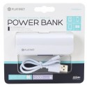 Bateria universal usb 2600 mah platinet cuero blanco