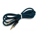 Conexion jack 4 cortes 3.5 m / m cable 1 m azul nylon