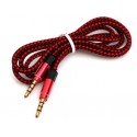 Conexion jack 4 cortes 3.5 m / m cable 1 m rojo nylon