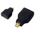 Adaptador hdmi hembra a micro hdmi macho "d" negro