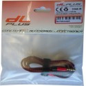 Conexion jack 4 cortes 3.5 m / m cable 1 m rojo nylon