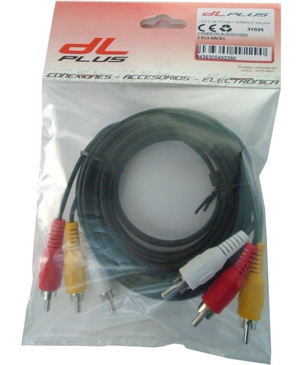 Conexion audio/video 3 rca m/m  1.5 m