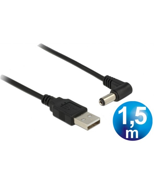 Conexion usb "a" macho a jack (5.5x2.1) 90º 1.5m