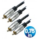 Conexion audio 2 rca m/m ht cable 0.75m