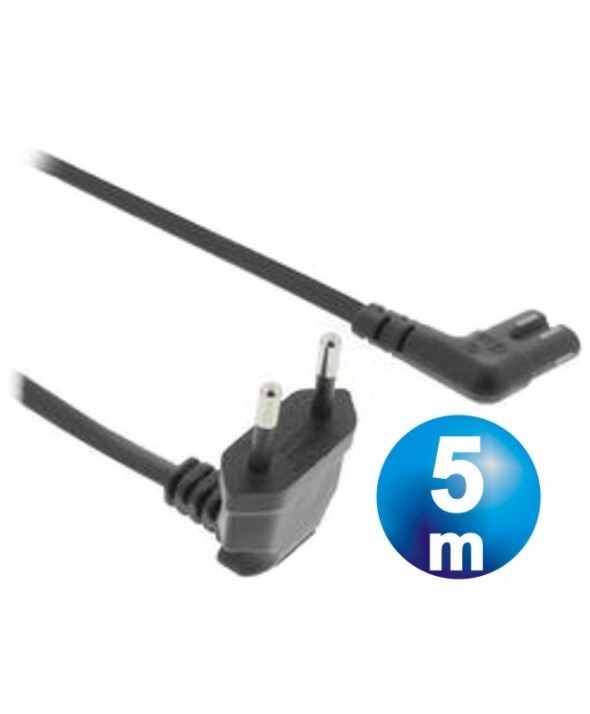 Cable alimentacion 2 x 0.75 mm² tipo "8" codo 5 m